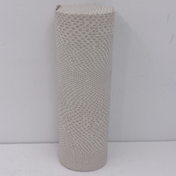 JIMMY CHOO GLASSES/SUNGLASSES CASE, FAUX SNAKE LEATHER, TAN & WHITE COLORS, NWOT - Picture 3 of 12